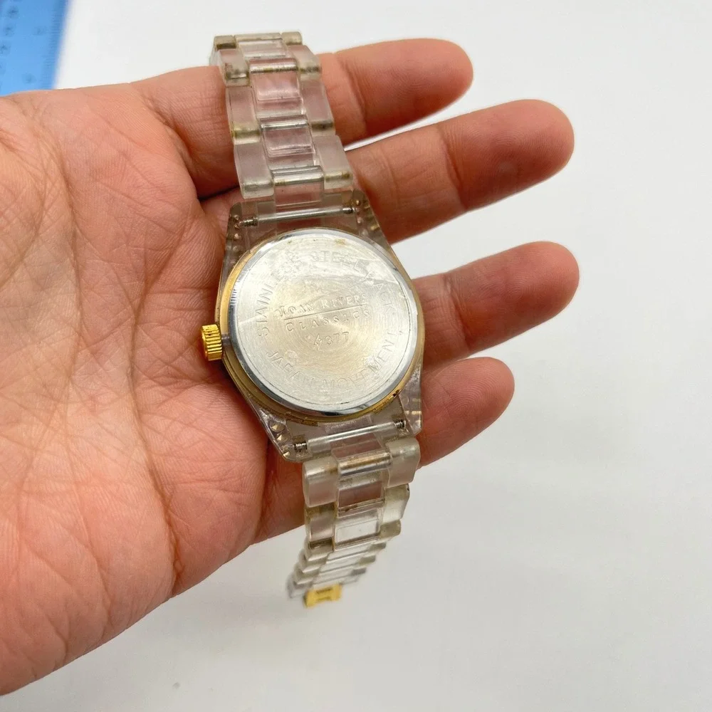 Joan Rivers Classics Women's Gold Tone Rhinestone‎ Bezel Quartz Watch READ!